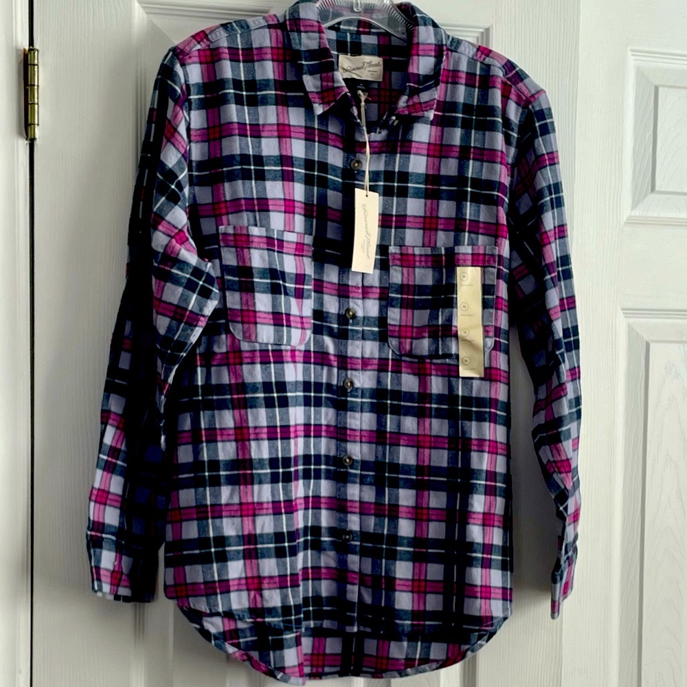 Universal Thread Plaid Flannel - NWT Purple/Pink M